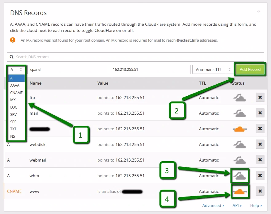 [CloudFlare] Adding DNS Records